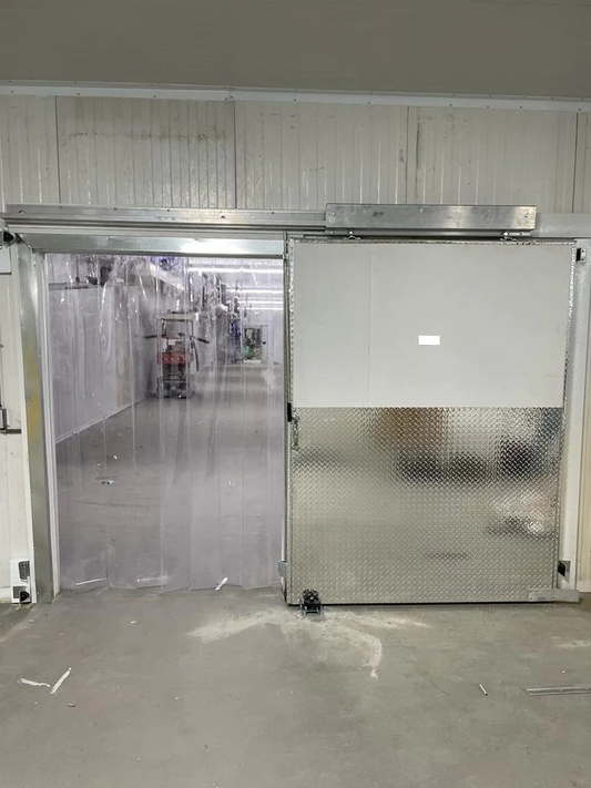 Walk in Cooler Powered Sliding Door 12'x 12' Prehung with Jamb Sandwich frame and Header